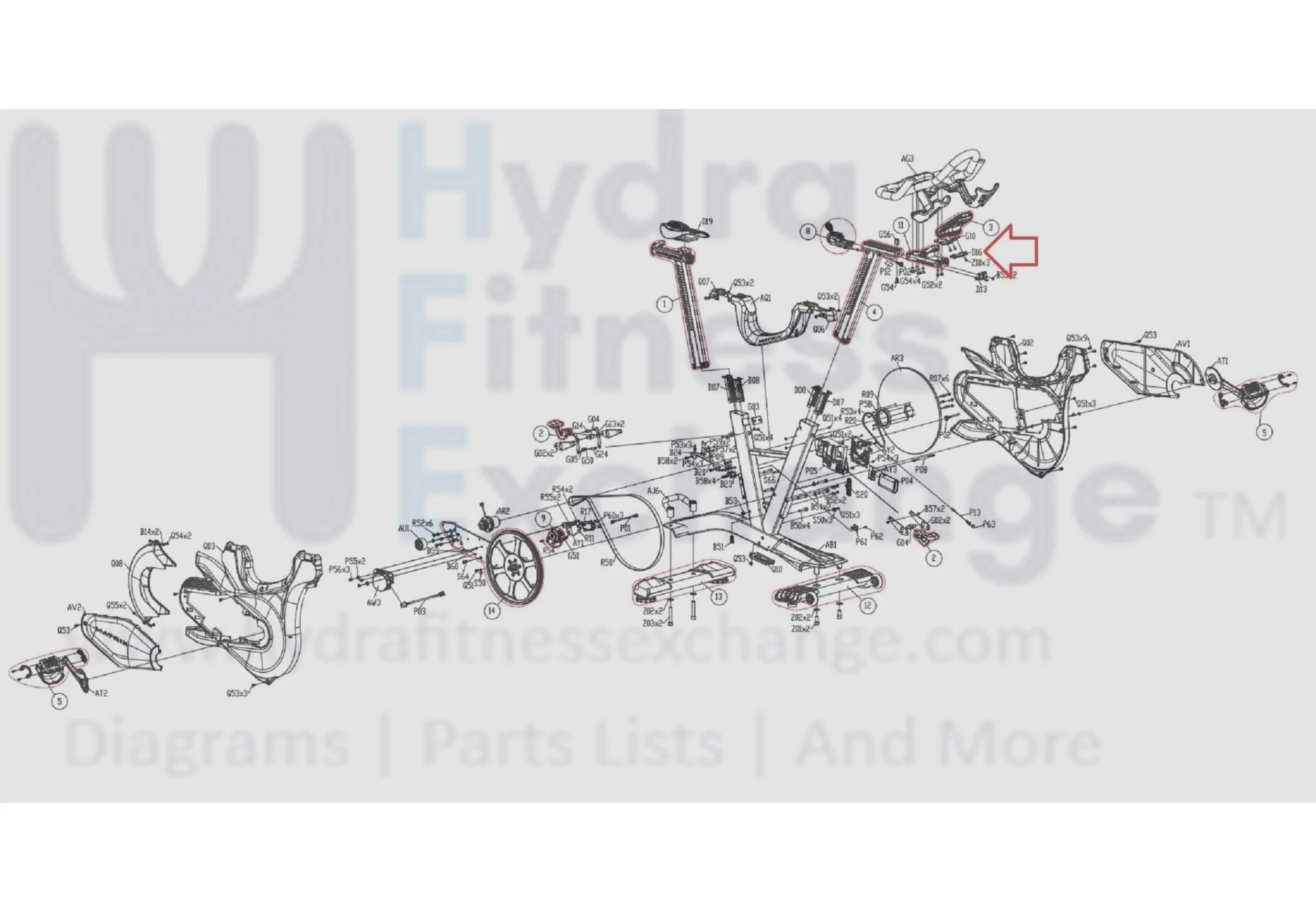 Matrix Fitness FC23 FC24 FC33 FC29 FC36 FC28 Stationary Bike Black Console Back Cover 1000405827 - Image 2