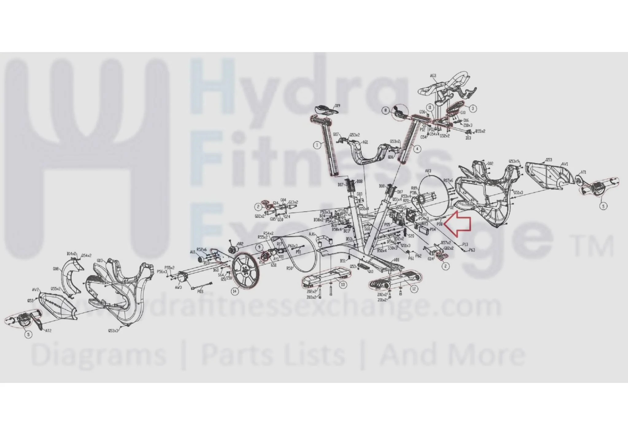 Matrix Fitness FC23 FC24 TM535C TM534 FC33 FC29 FC36 FC28 Stationary Bike Battery Wire Harness 1000406851 - Image 3