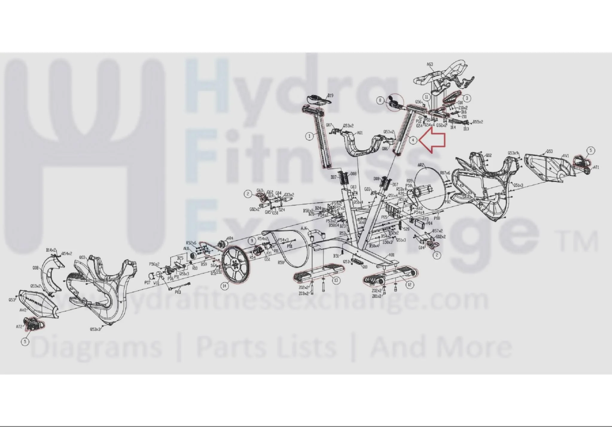 Matrix Fitness FC23 Stationary Bike Handlebar Set 1000426669 - Image 3