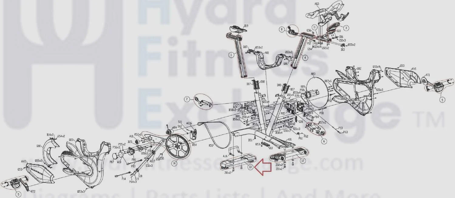 Matrix Fitness FC24 FC28  Stationary Bike Back Stabilizer Tube SetBac 1000411484 - Image 2