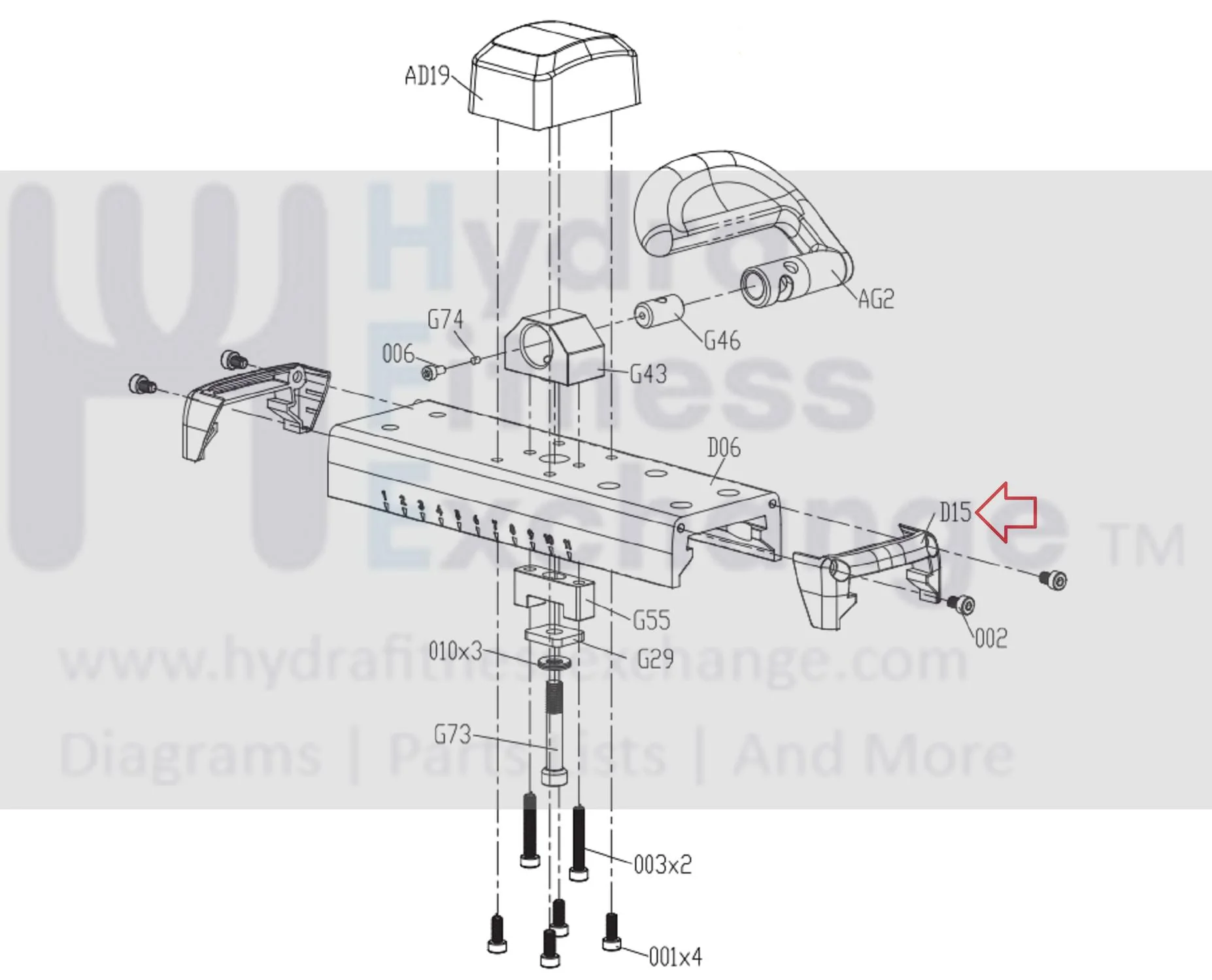 Matrix Fitness FC28 FC20 FC23 FC24 FC25 Stationary Bike Adjustable Handle Up End Cap 1000404398 - Image 2
