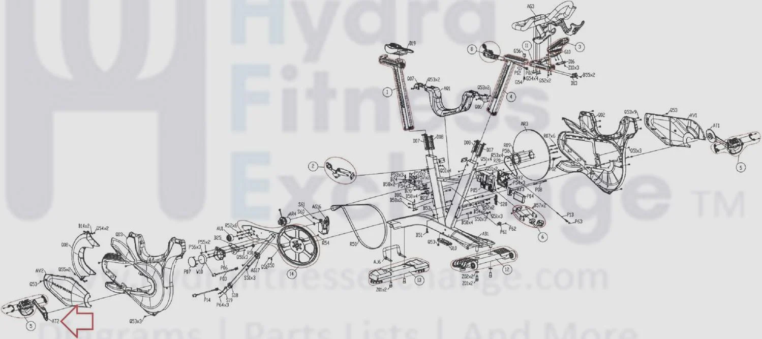 Matrix Fitness FC29 FC28 FC24 Stationary Bike Right Crank Set 1000411494 - Image 2