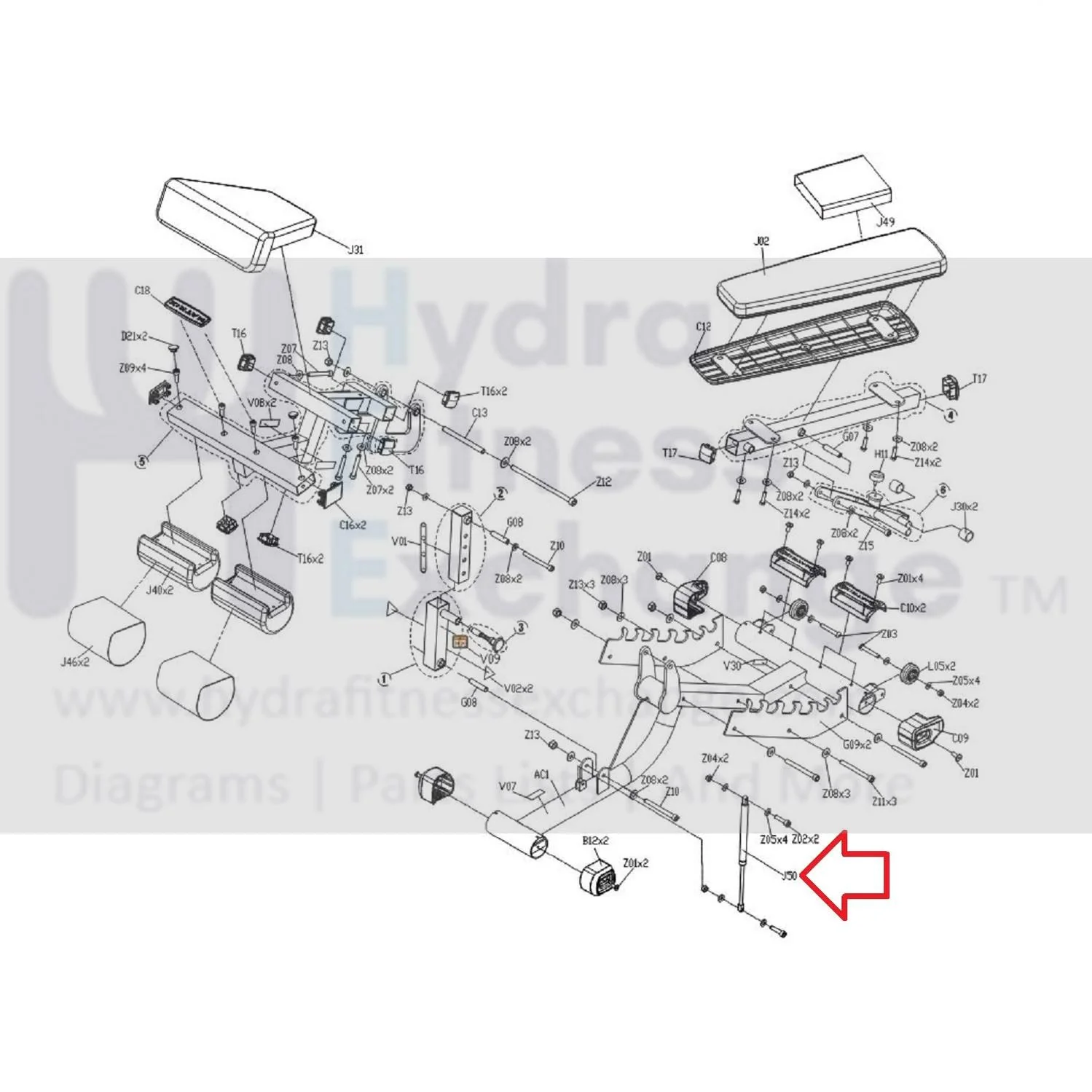 Matrix Fitness FW211 FW342 FW342K FW512 Strength System Folding Storage Safety Latch Air Shock 1000306990 - Image 3