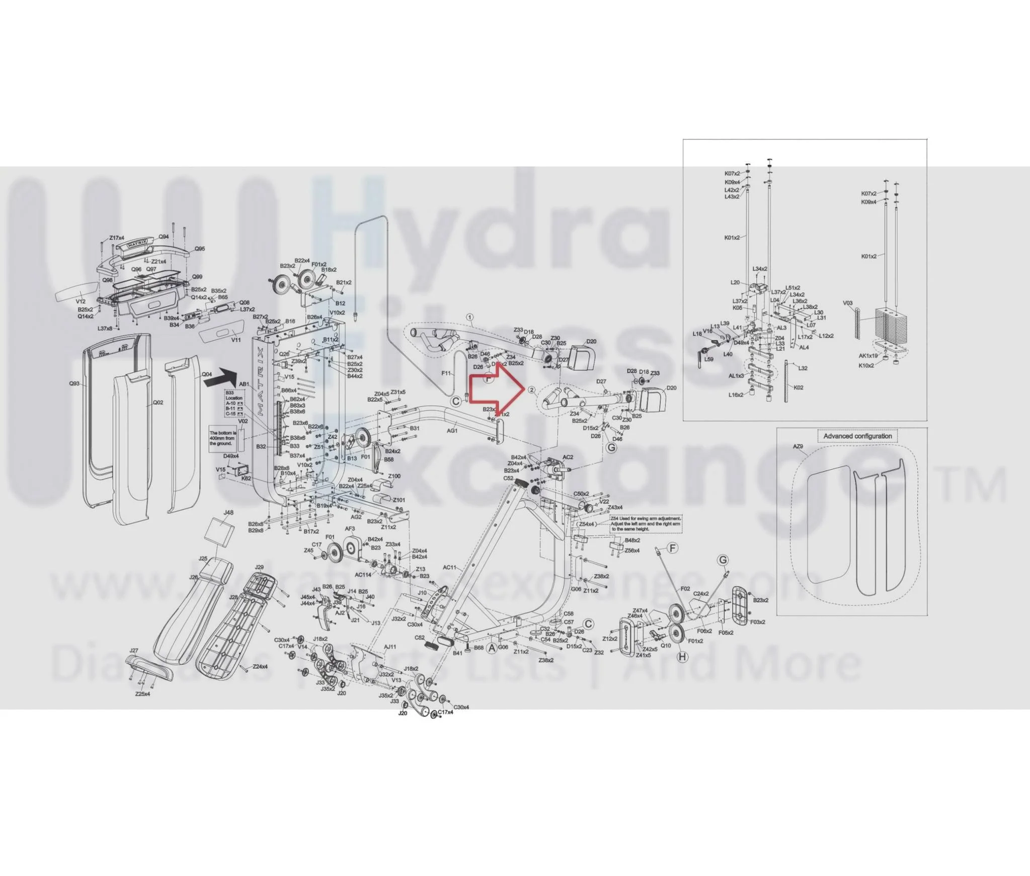 Matrix Fitness G7GM117 Strength System Left Foot Pedal Arm Set Semi Assembly 1000416415 - Image 3