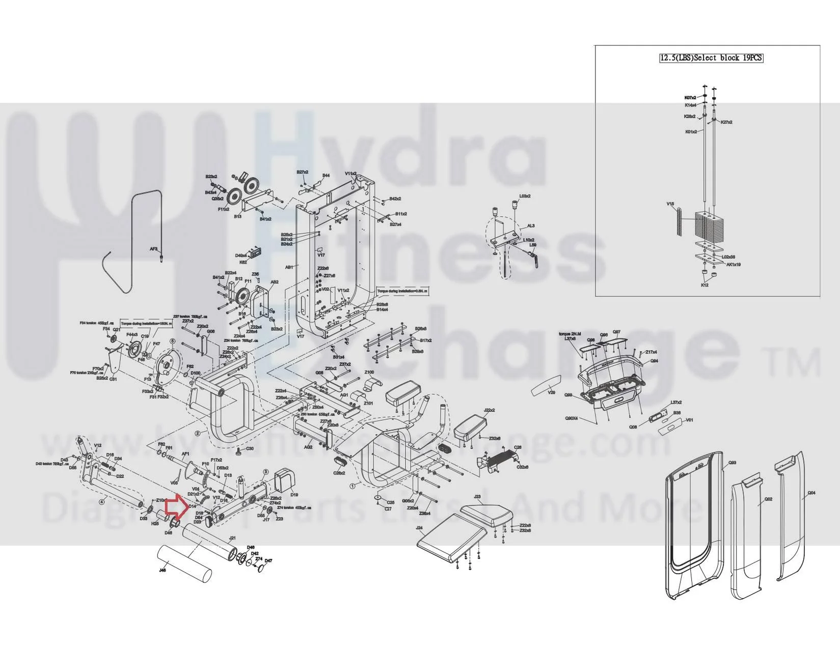 Matrix Fitness G7GM54 G7GM127 G7GM127B G7GM127D GM227 Strength System Adjustable Pedal Plate 1000097806 - Image 3