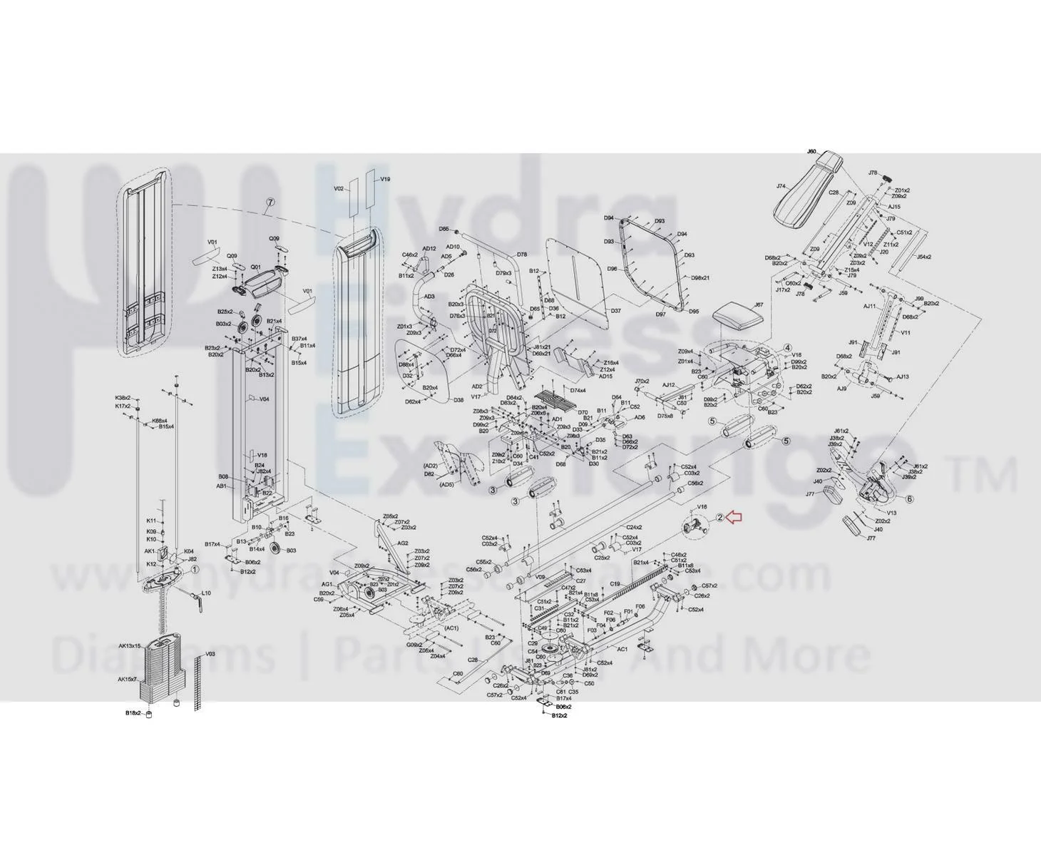 Matrix Fitness GM108 Strength System Adjustable Pin Set Assembly 1000420434 - Image 3
