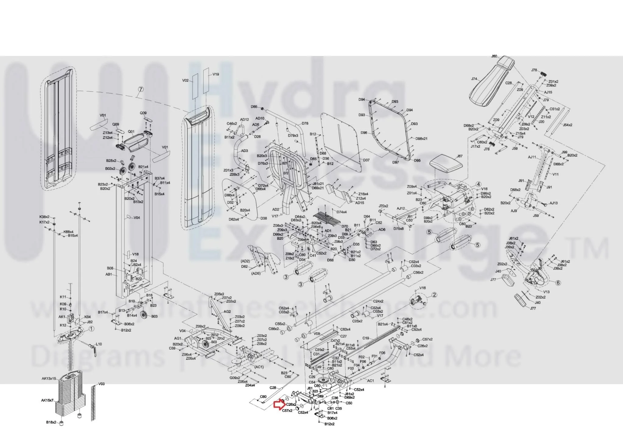 Matrix Fitness GM108 Strength System Guide Rod Stopper 1000396551 - Image 3