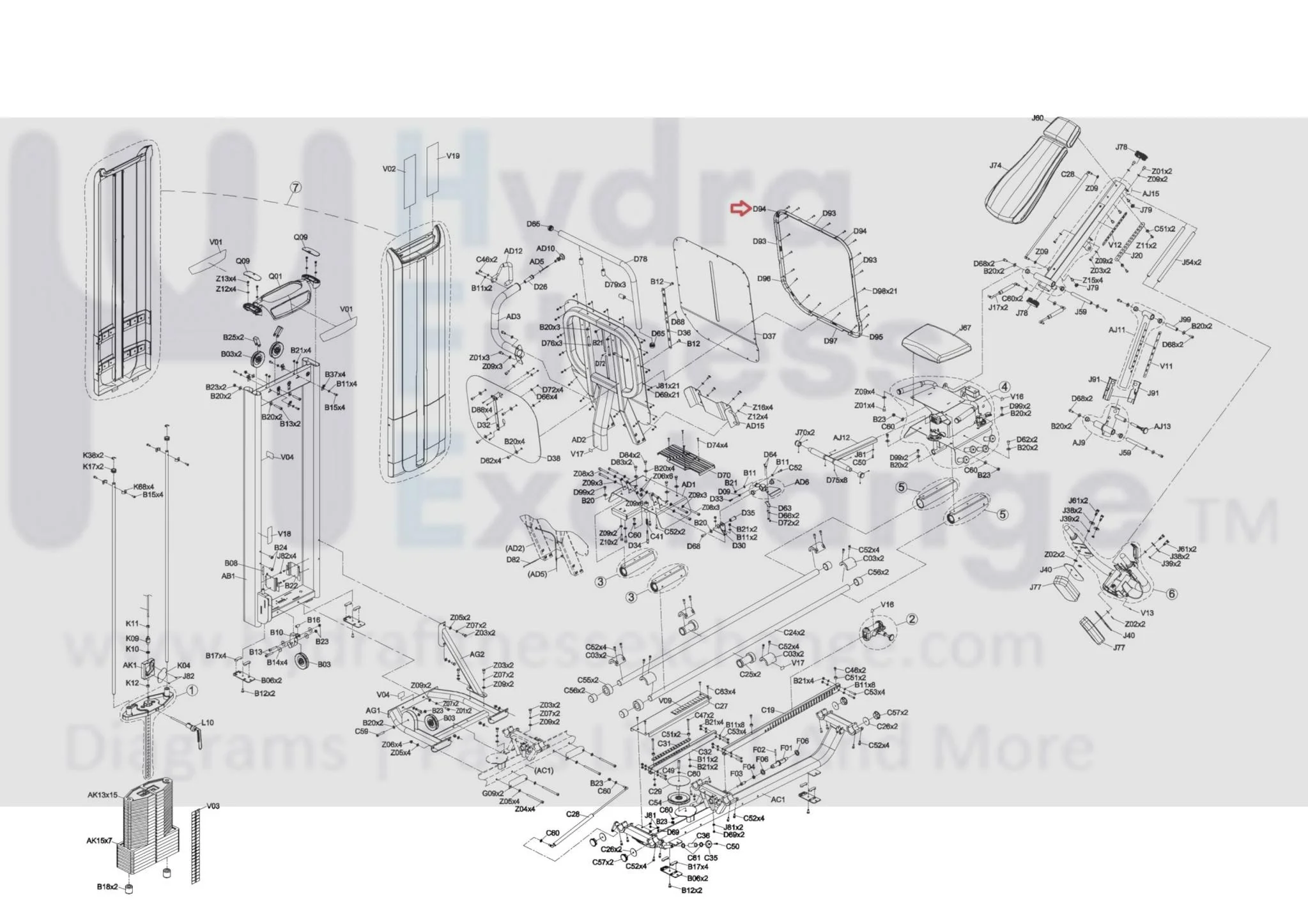 Matrix Fitness GM108 Strength System Upper Plastic Frame 1000397253 - Image 3