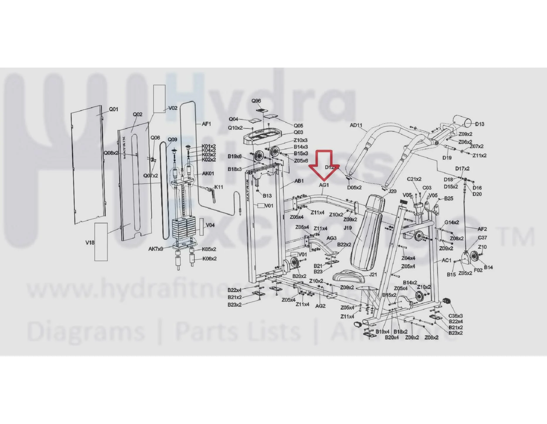 Matrix Fitness GM136 Strength System Upper Connecting Tube Set 1000454128 - Image 3