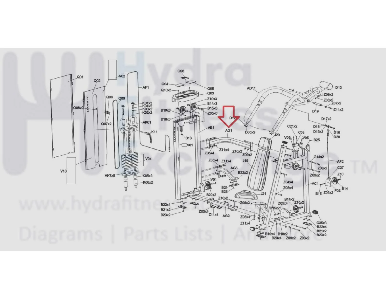 Matrix Fitness GM136 Strength System Upper Connecting Tube Set 1000454128 - Image 3