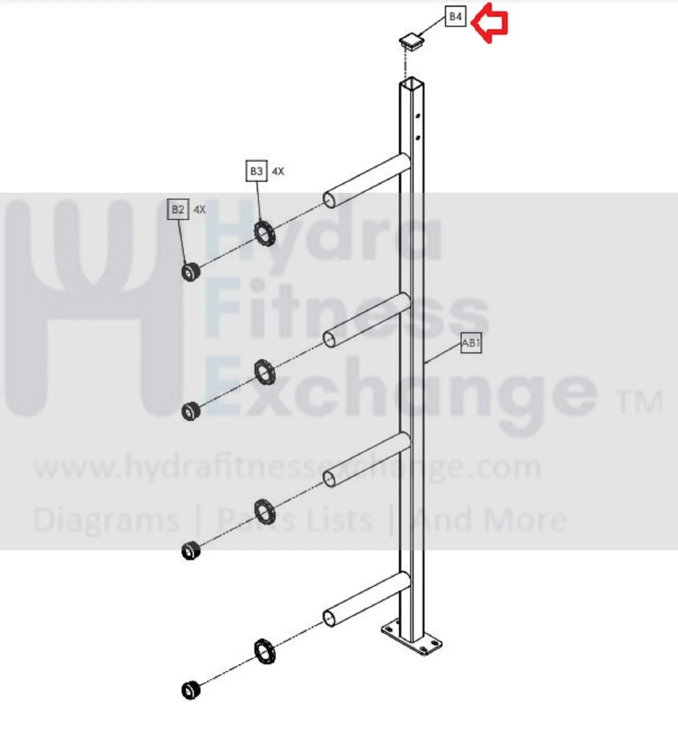 Matrix Fitness Power Rack Endcap Square 2" x 2" 1000308417 - Image 3