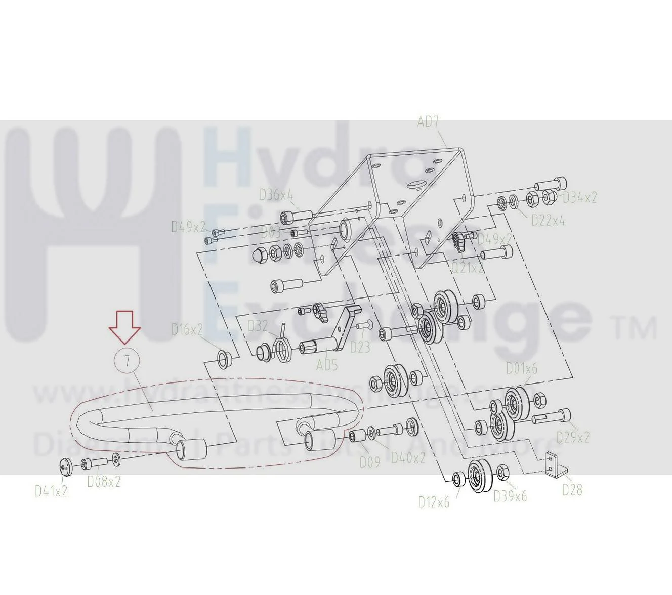 Matrix Fitness RB307-US-F RB317 RB307M Stationary Bike Adjust The Handle Group 1000230420 - Image 3