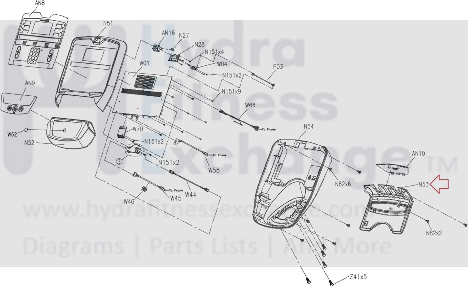 Matrix Fitness Recumbent Bike Console Back Cover 1000348669 - Image 2