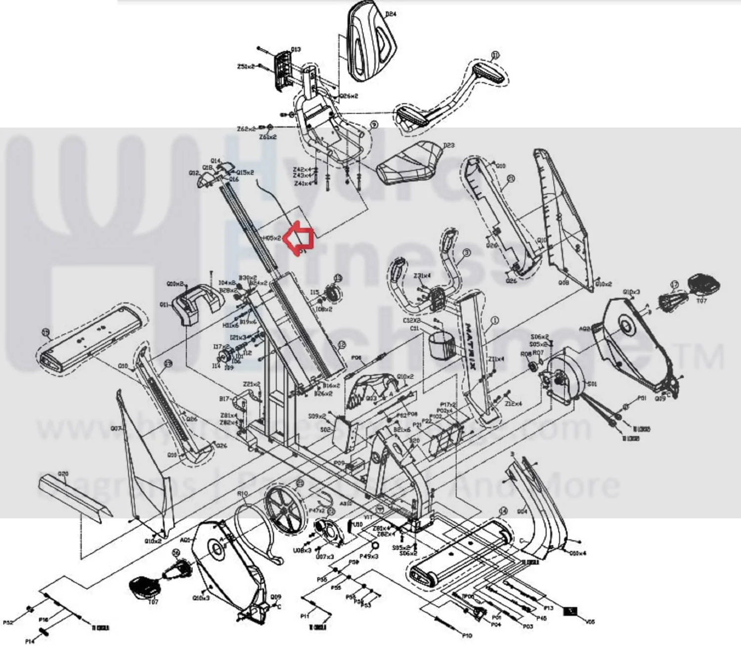 Matrix Fitness Stationary Bike AL Rail Fixing Plate 1000301967 - Image 2