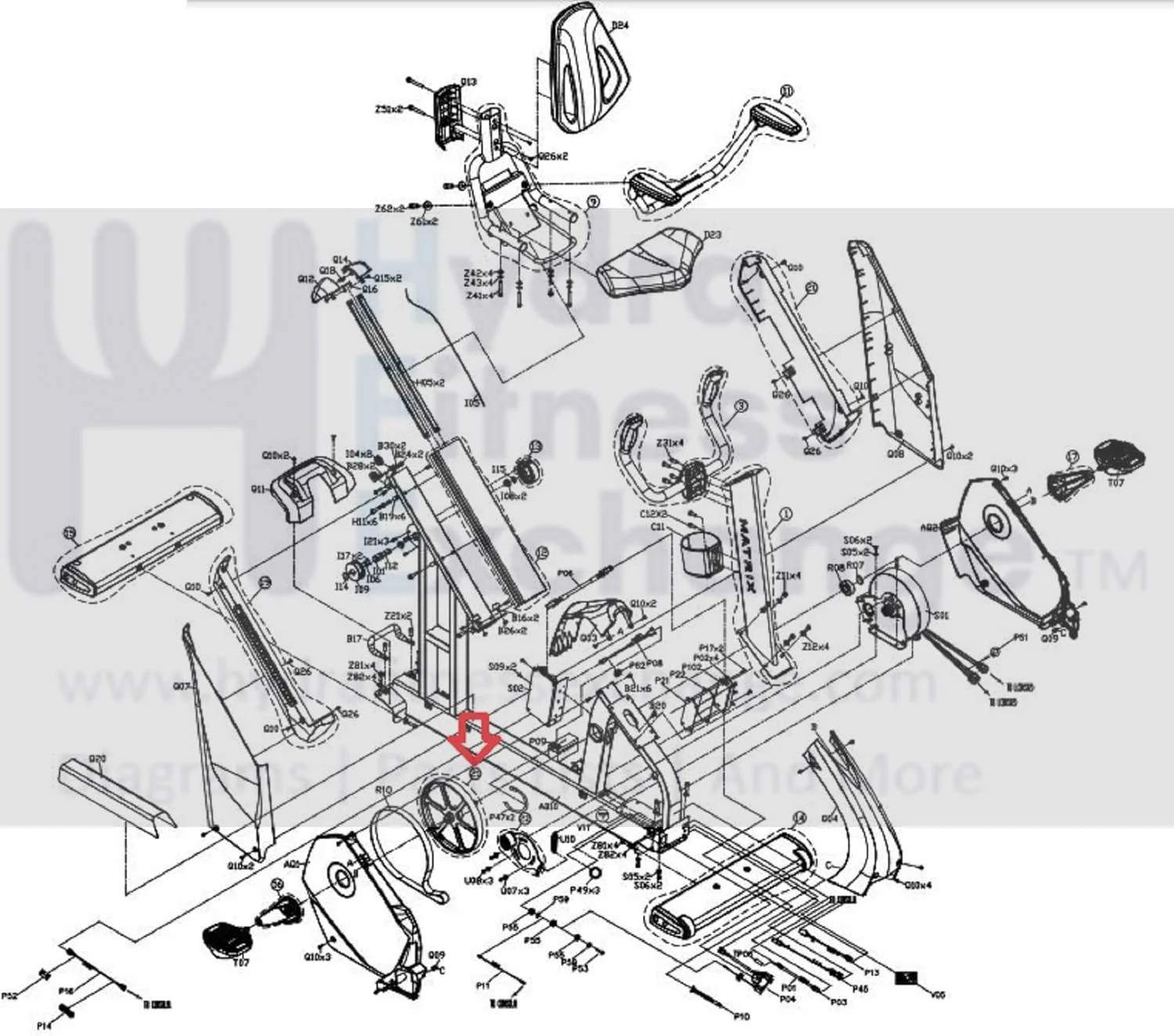 Matrix Fitness Stationary Bike Drive Axle Flywheel Set Assembly 1000346722 - Image 2