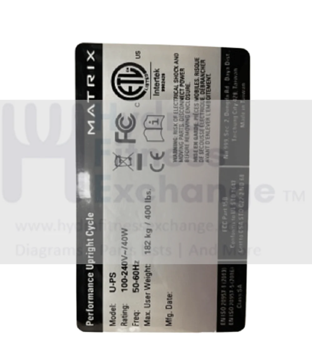 Matrix Fitness Stationary Bike ETL Black Word Silver Special Label 1000434843
