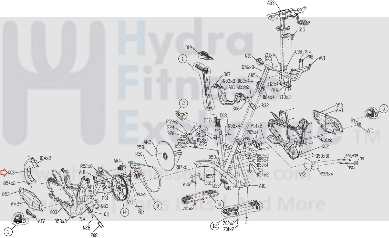 Matrix Fitness Stationary Bike Fly Wheel Cover 1000404497 - Image 2