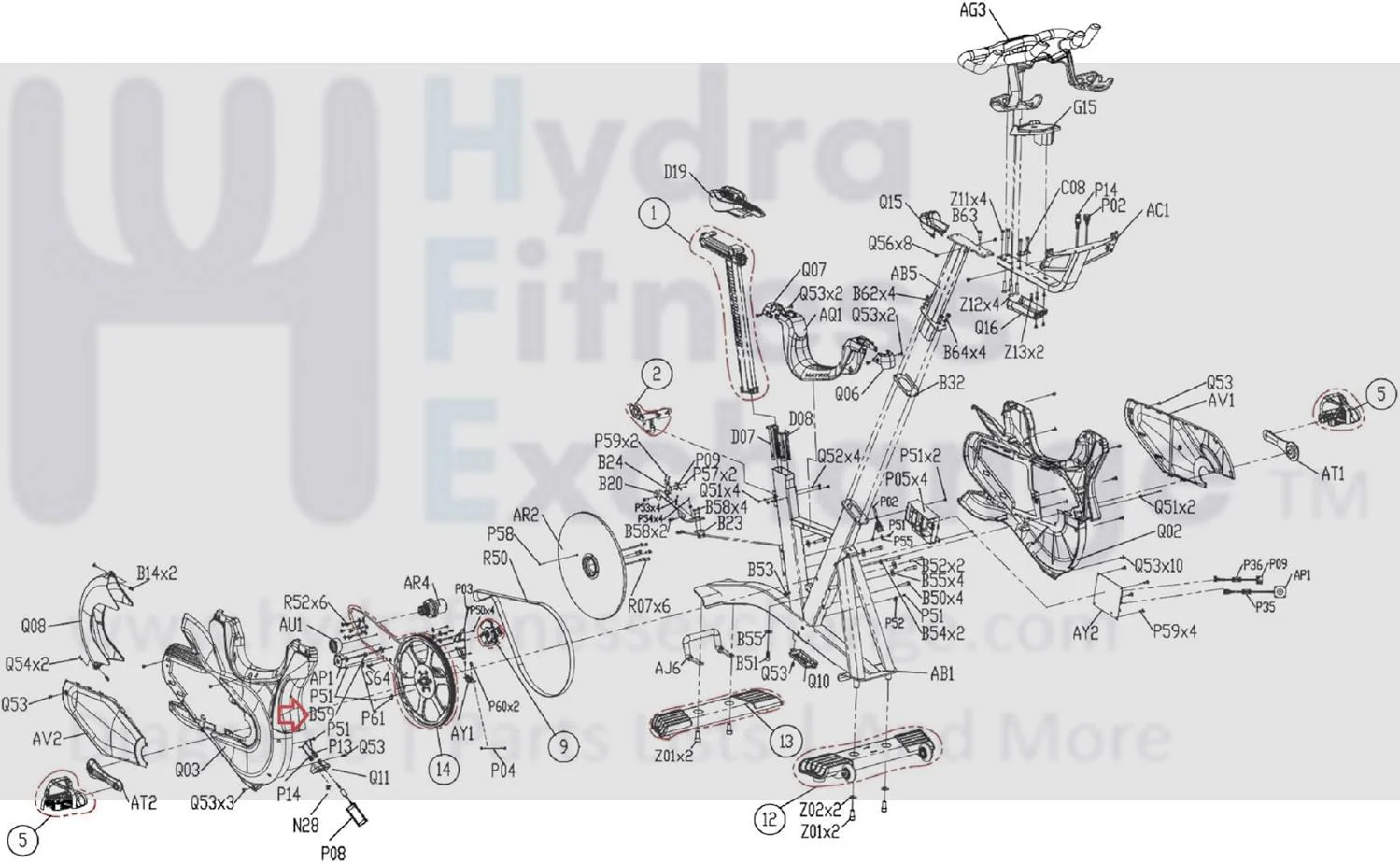 Matrix Fitness Stationary Bike Hex Socket Screw M6 - 1.0P x 20L-10L 008761-B - Image 2