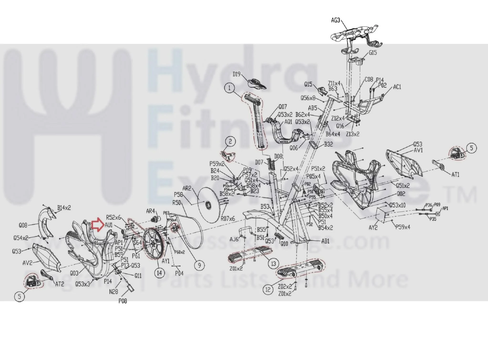 Matrix Fitness Stationary Bike Idler Set 1000405688 - Image 3