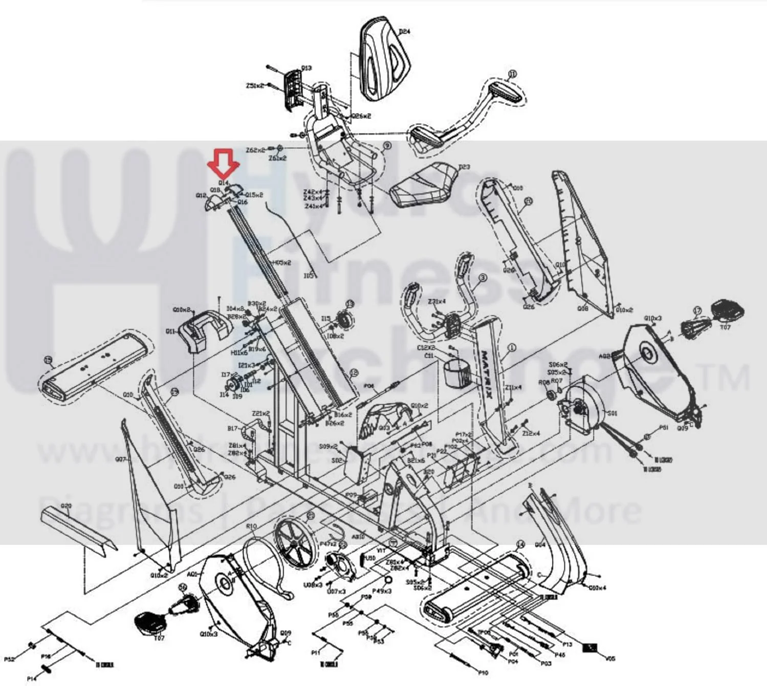 Matrix Fitness Stationary Bike Left Rear Frame End Cap 1000302052 - Image 2