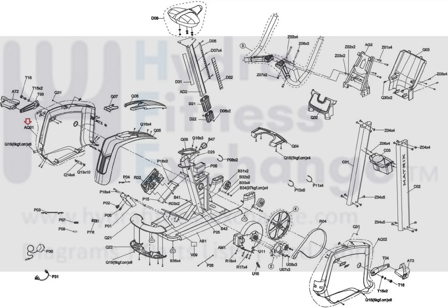 Matrix Fitness Upright Bike Left Side Cover Set 1000443279 - Image 2