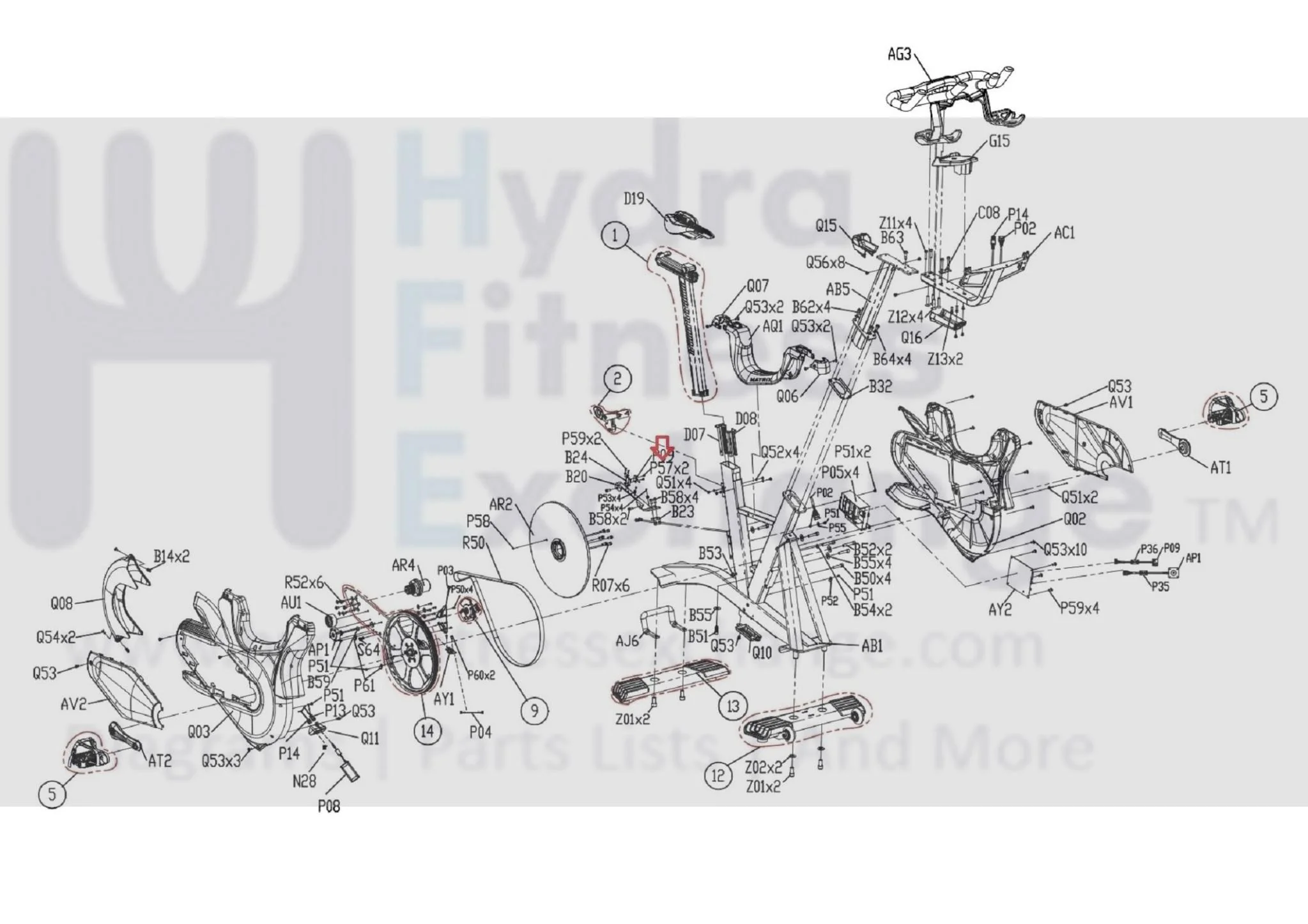 Matrix Fitness Stationary Bike Phillip Round Screw 3 x 8L 020205-00 - Image 3