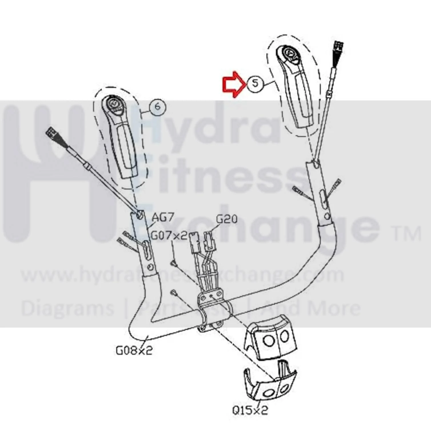 Matrix Fitness Stationary Bike Right Heart Rate Sensor Hand Grip Set 1000443389 - Image 3