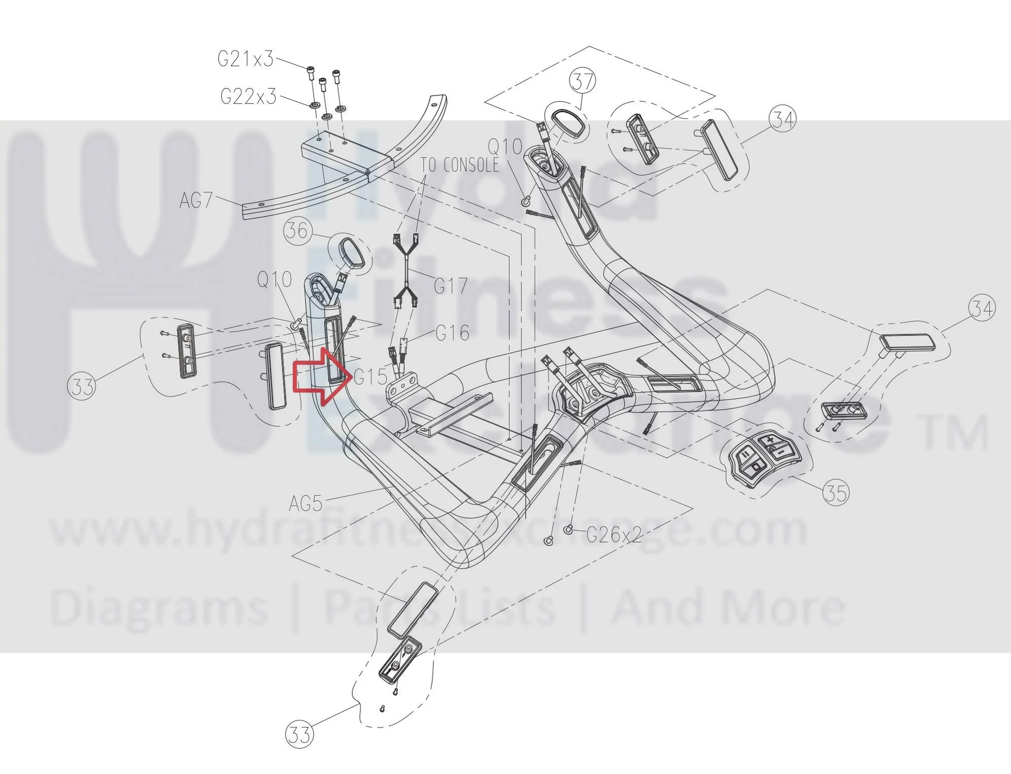 Matrix Fitness Stationary Bike Right Pulse Sensor Wire 790+640 1000437013 - Image 3