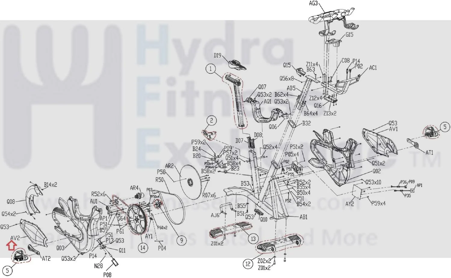 Matrix Fitness Stationary Bike Right Repair Cover Extrawork 1000410313 - Image 2