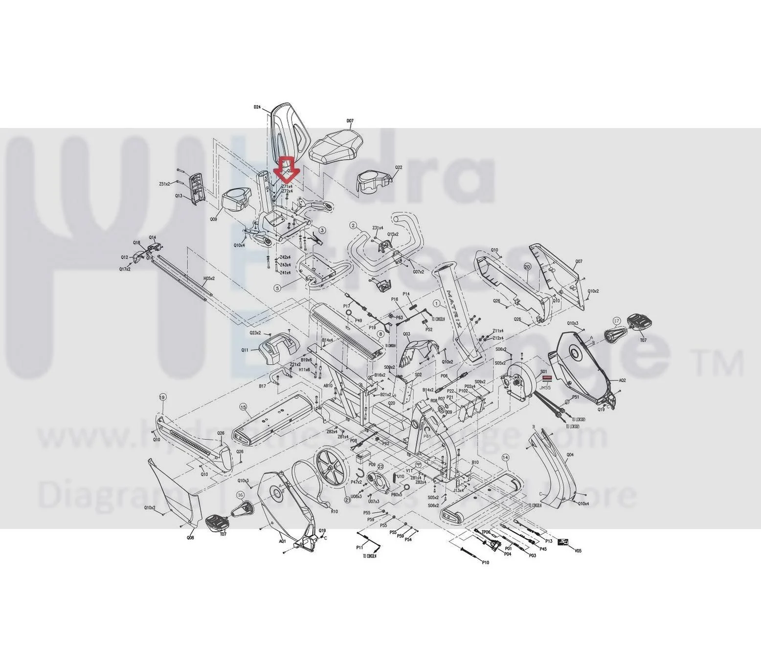 Matrix Fitness Stationary Bike Round Head Hex Socket Screw M8 - 1.25P x 15L 1000215465 - Image 3