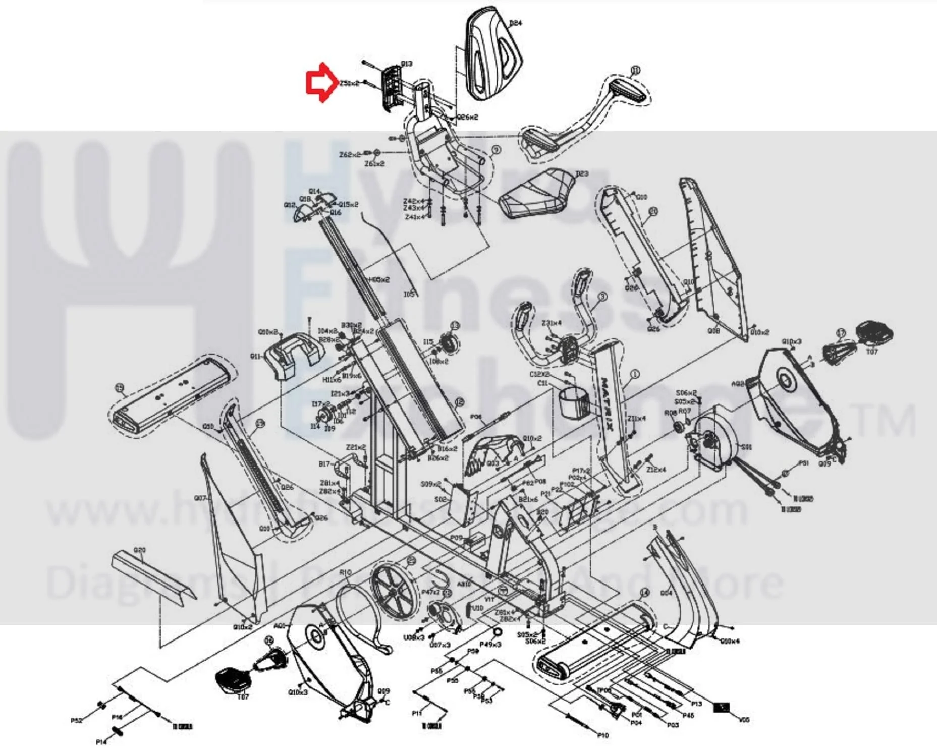 Matrix Fitness Stationary Bike Round Head Hex Socket Screw M8 - 1.25P x 60L 1000301941 - Image 3