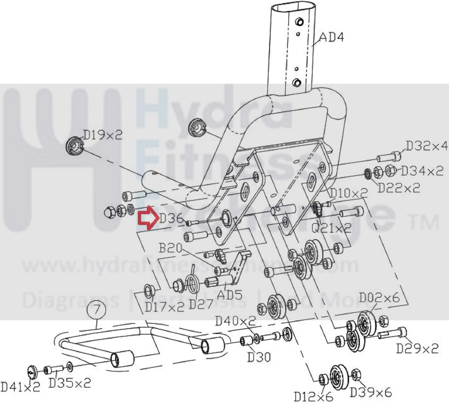 Matrix Fitness Stationary Bike Round Hex Socket Screw M5 - 0.8P x 16L 004456-00 - Image 2