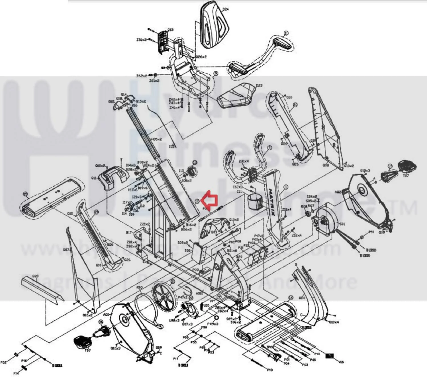 Matrix Fitness Stationary Bike Seat Guide Rail Set 1000306300 - Image 2