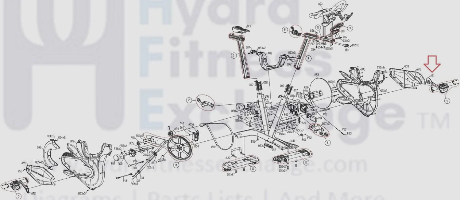 Matrix Fitness Stationary Bike Stabilizer Left Crank Set 1000411493 - Image 2