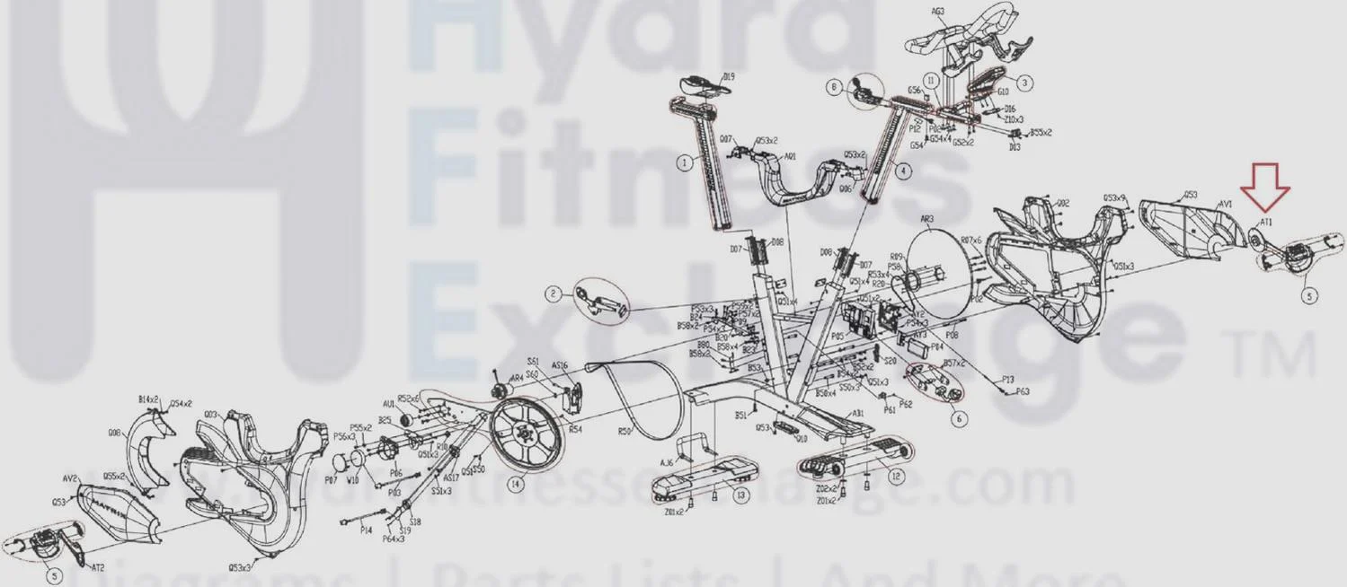 Matrix Fitness Stationary Bike Stabilizer Left Crank Set 1000411493 - Image 2