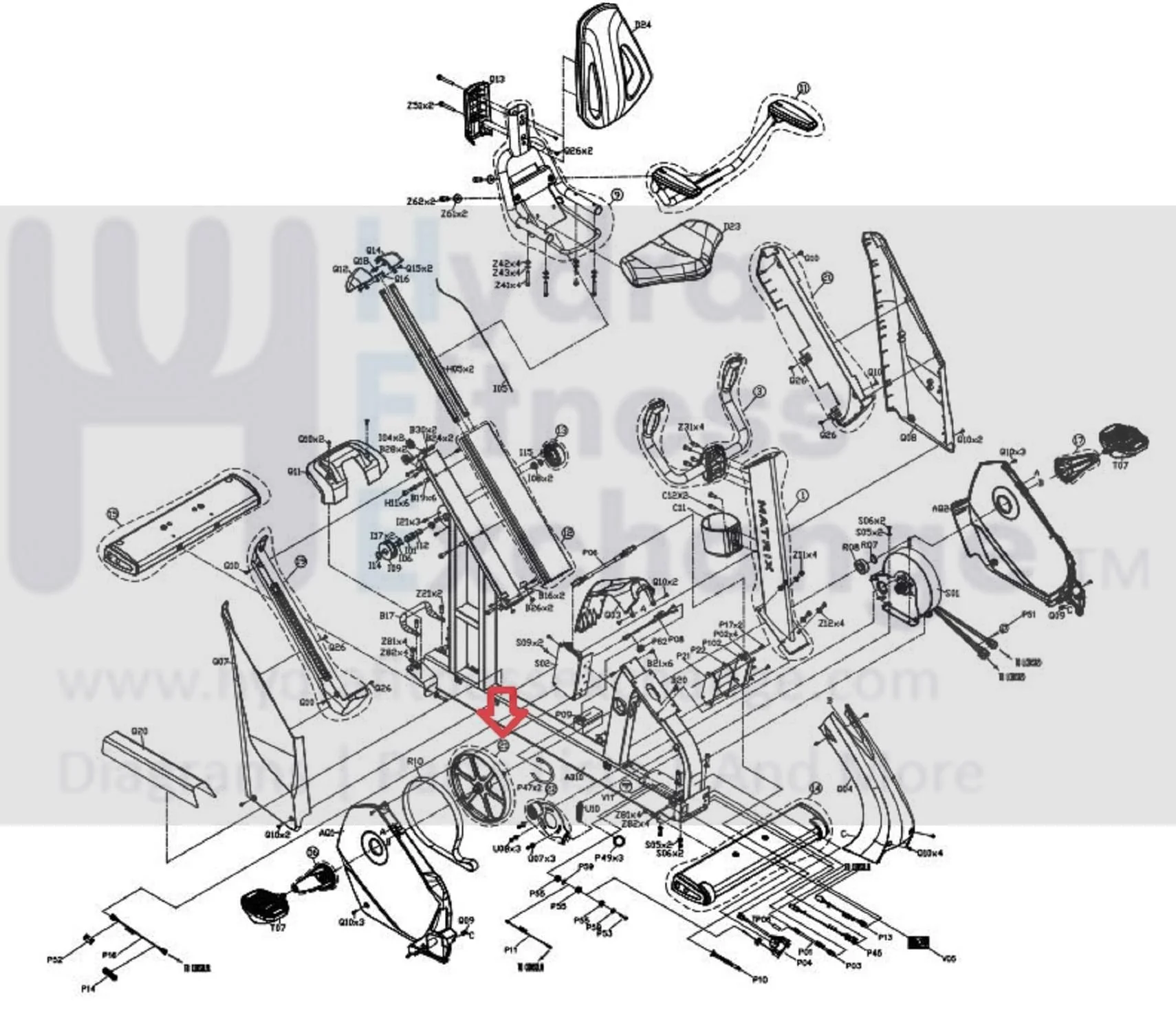 Matrix Fitness Stationary Bike Transmission Set 1000346723 - Image 3