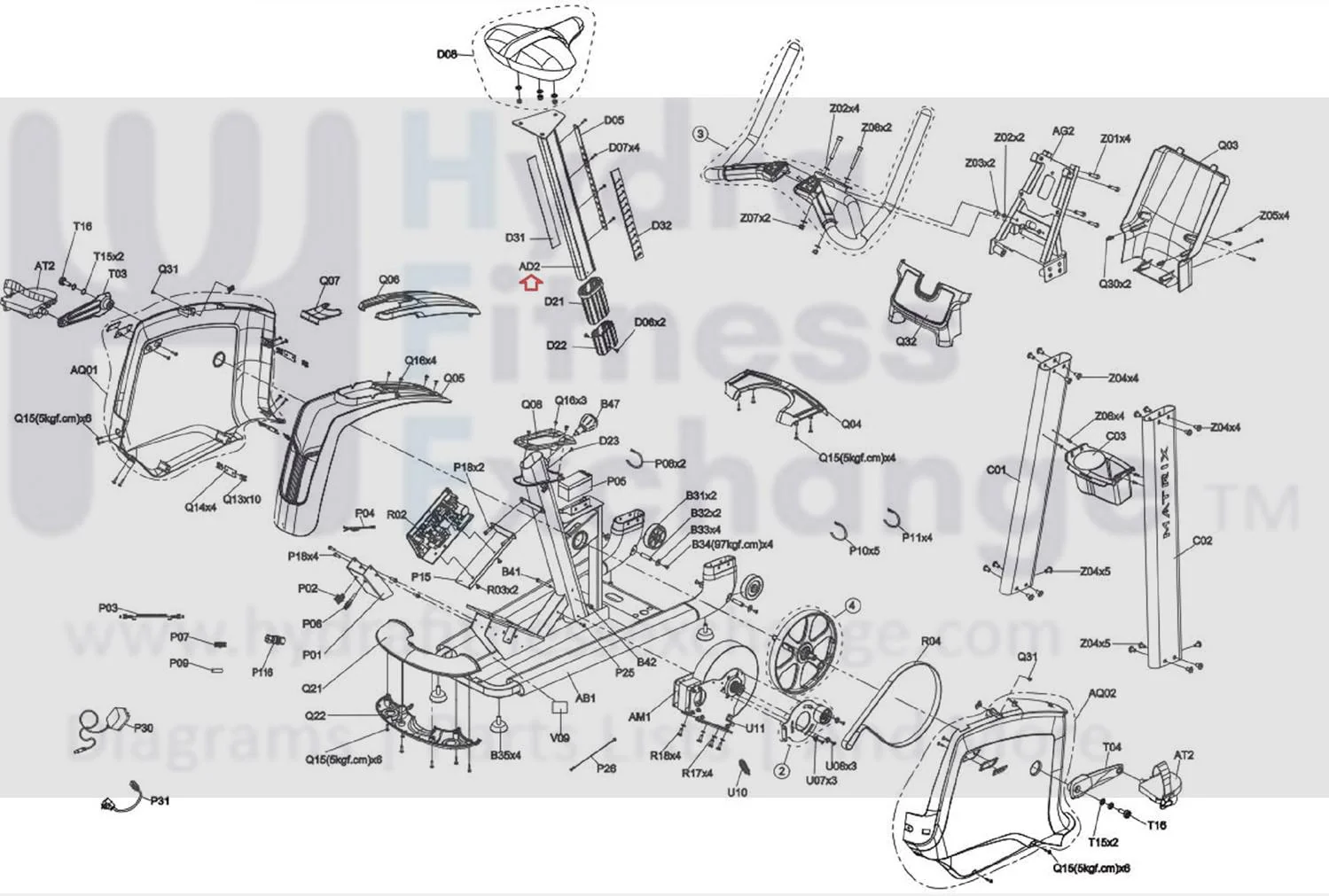 Matrix Fitness Upright Bike Welding Seat Post Tube Set 1000442895 - Image 2