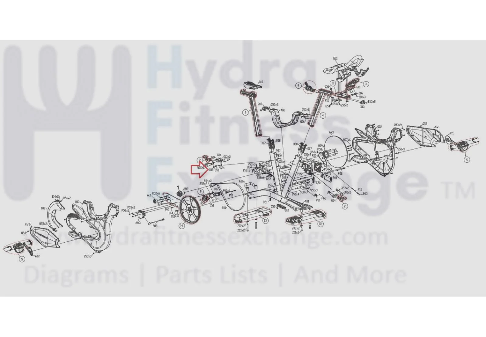 Matrix Fitness Stationary Bike White Zinc Fixing Pin 1000407198 - Image 3