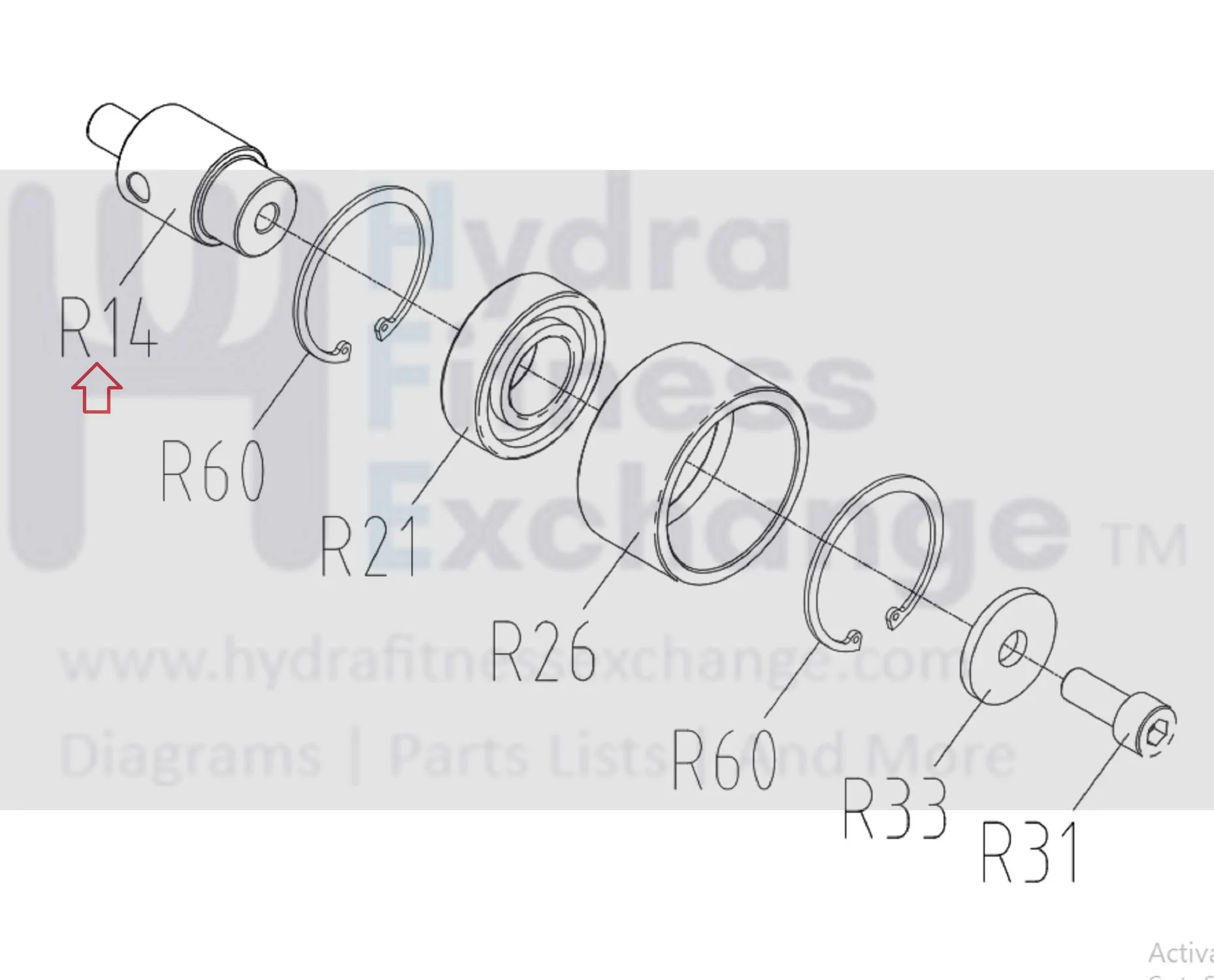Matrix Fitness Stepper Step Idler Axle 1000217581 - Image 3