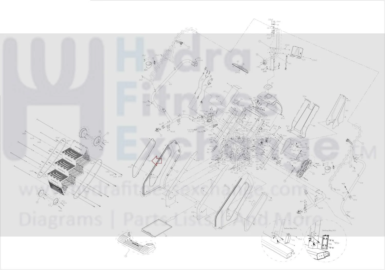 Matrix Fitness Stepper Step Left Print Extrawork Repair Cover 1000309609 - Image 2