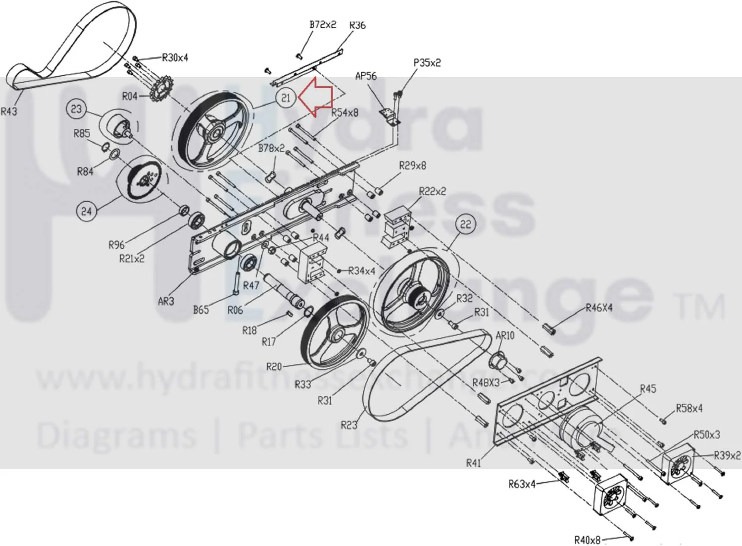 Matrix Fitness Stepper Step Pulley Set 1000212516 - Image 2