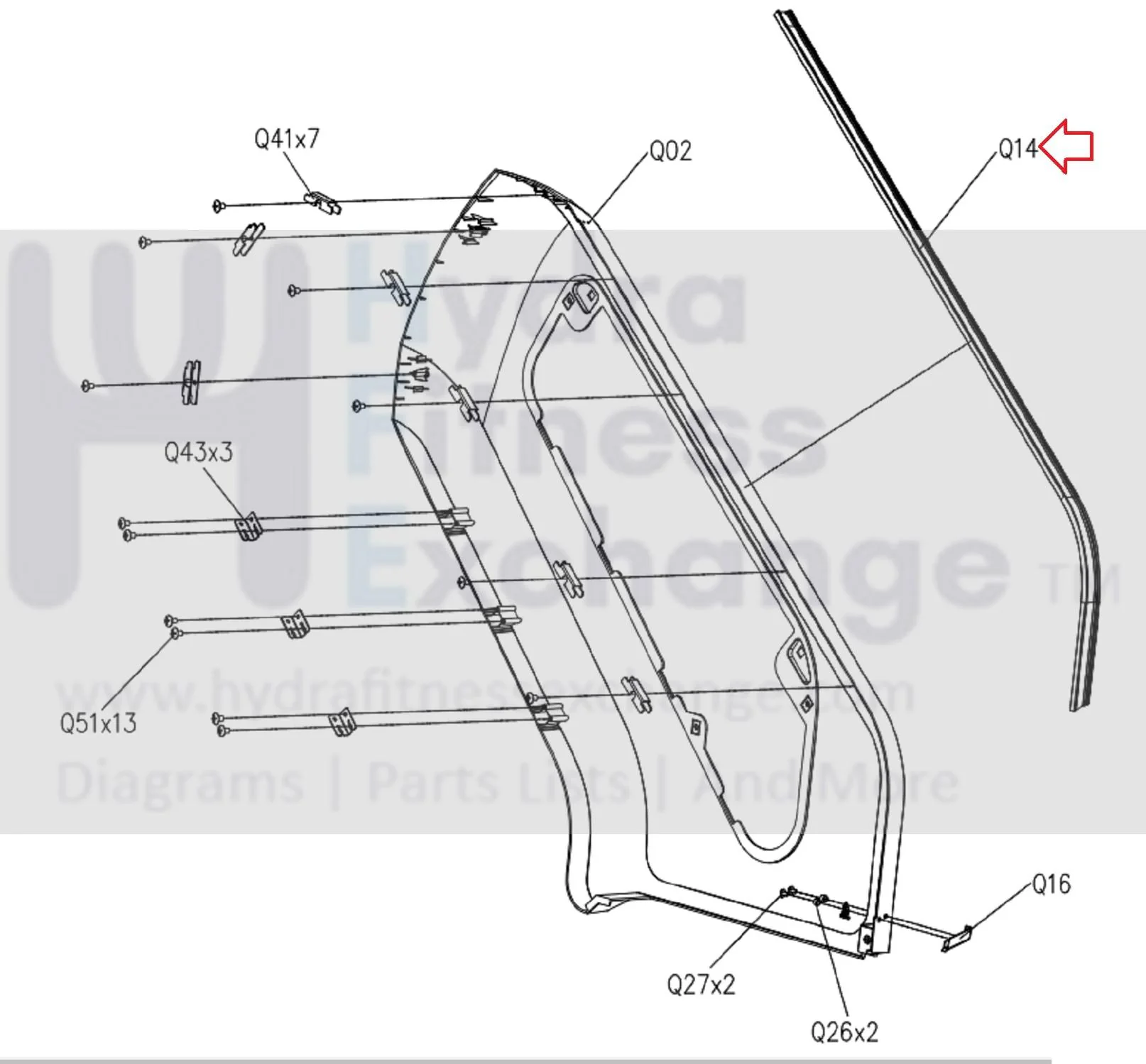 Matrix Fitness Stepper Step Right Side Rail 1000209821 - Image 3
