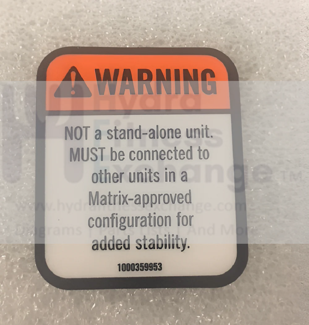 Matrix Fitness Strength System English Warning Label Anti Falling Down 1000359953 - Image 2