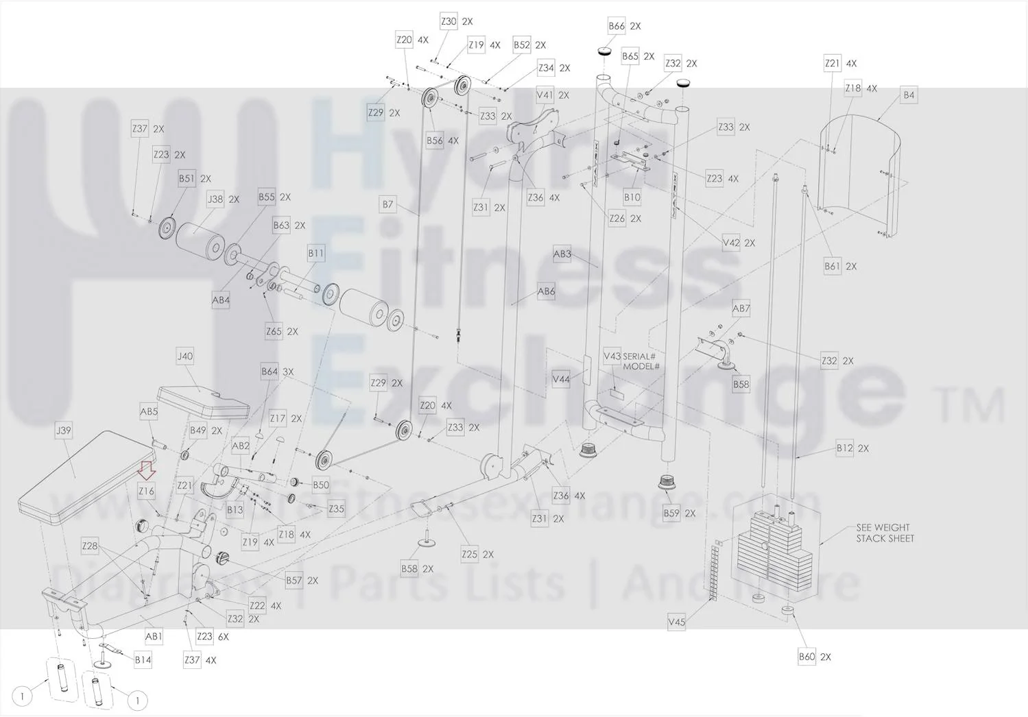 Matrix Fitness Strength System Hex Head Bolt 5/16" x 1" 1000312064 - Image 2