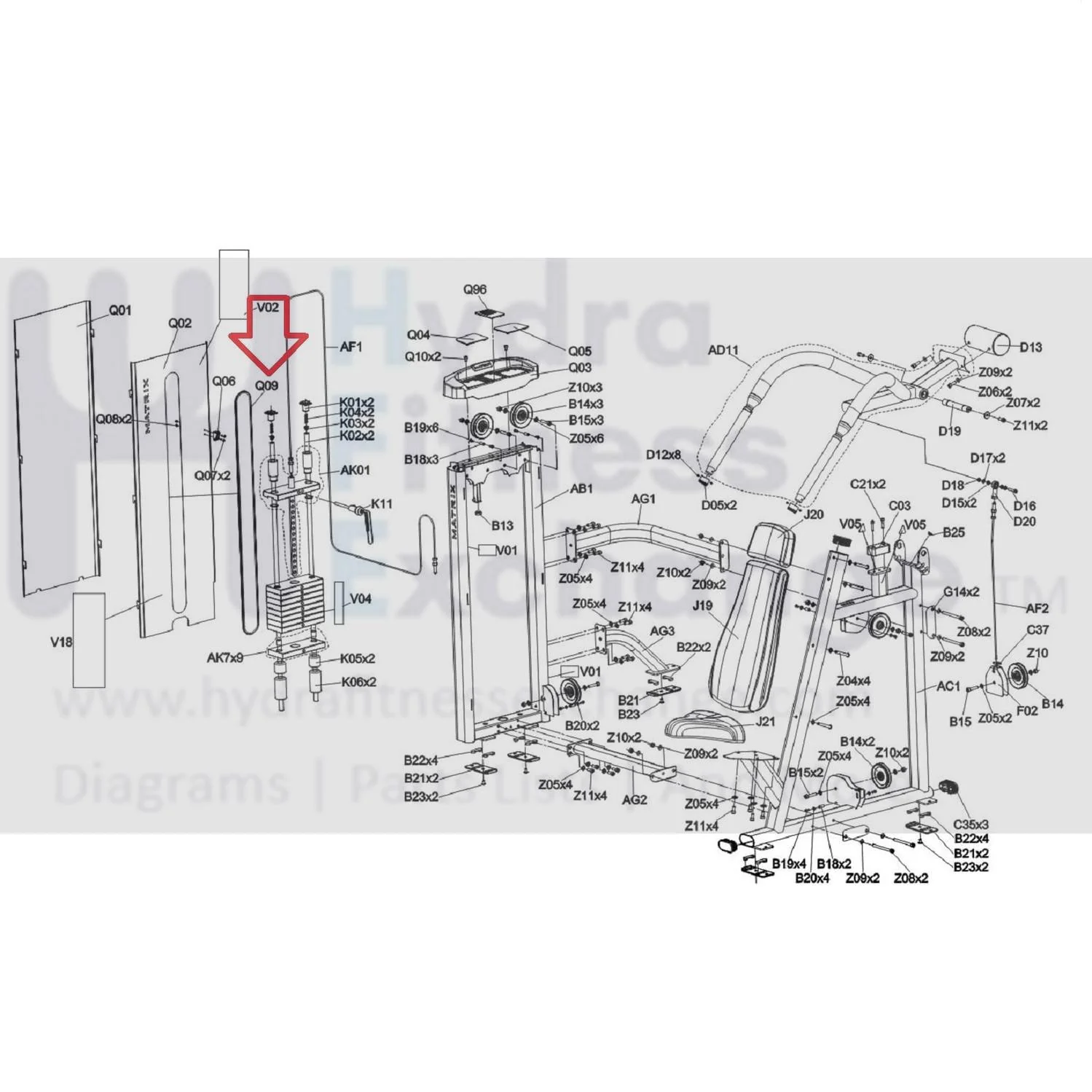 Matrix Fitness Strength System Inner Board Rail 1000376867 - Image 2