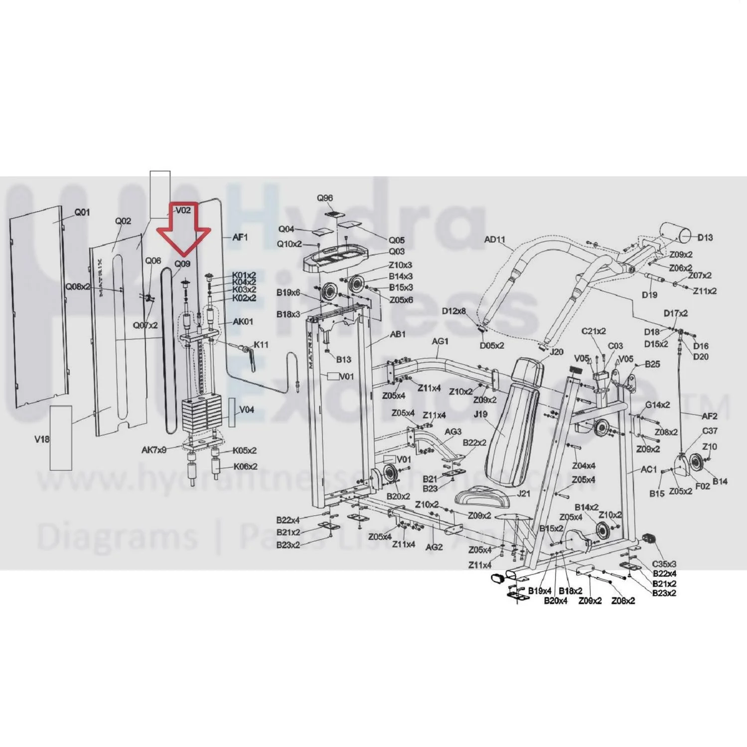 Matrix Fitness Strength System Inner Board Rail 1000376867 - Image 2