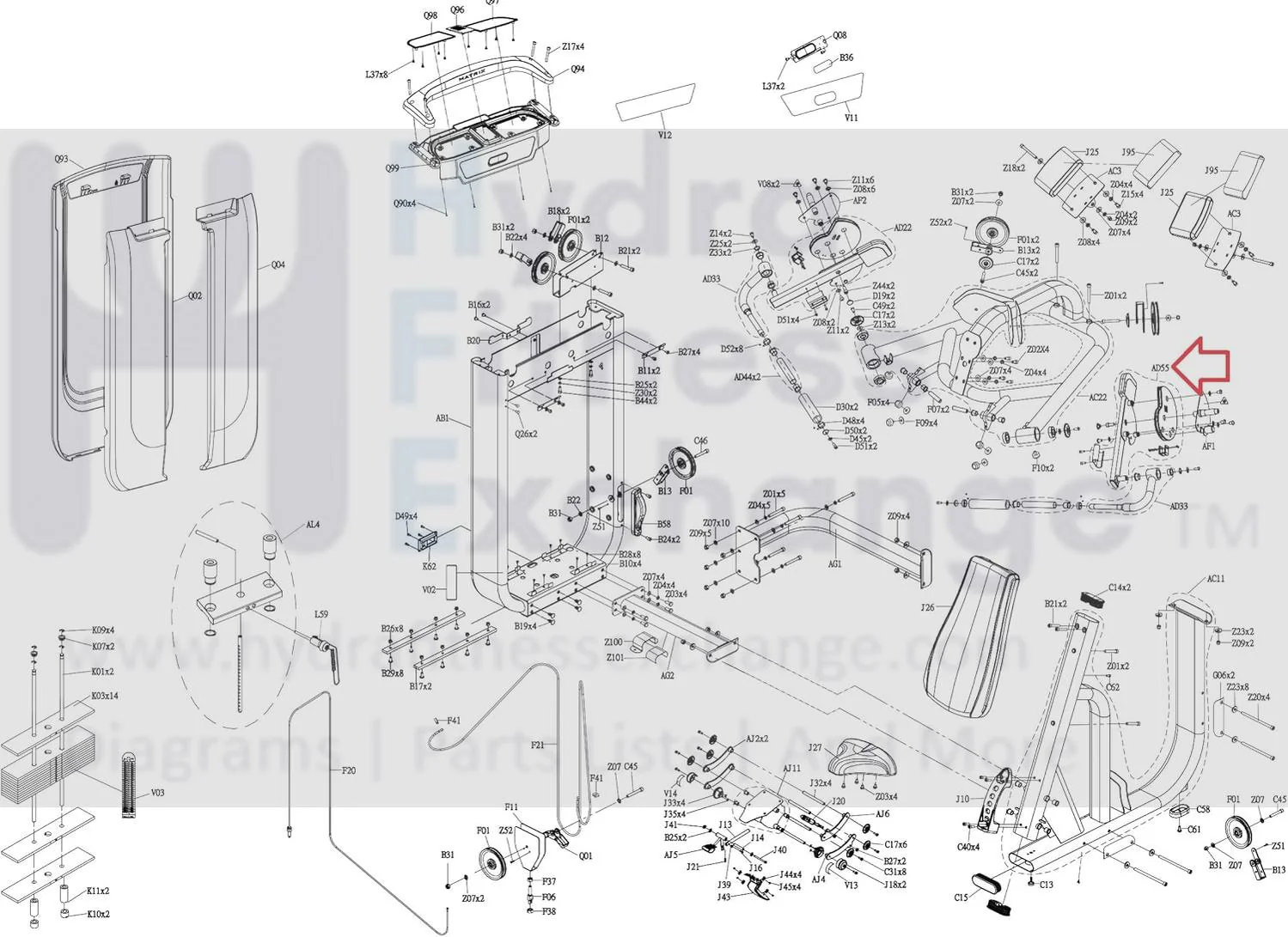Matrix Fitness Strength System Left Pedal Arm Set Semi Assembly 1000420166 - Image 2