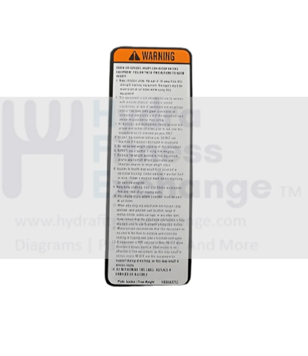 Matrix Fitness Strength System PC Frame English Warning Label 1000363753