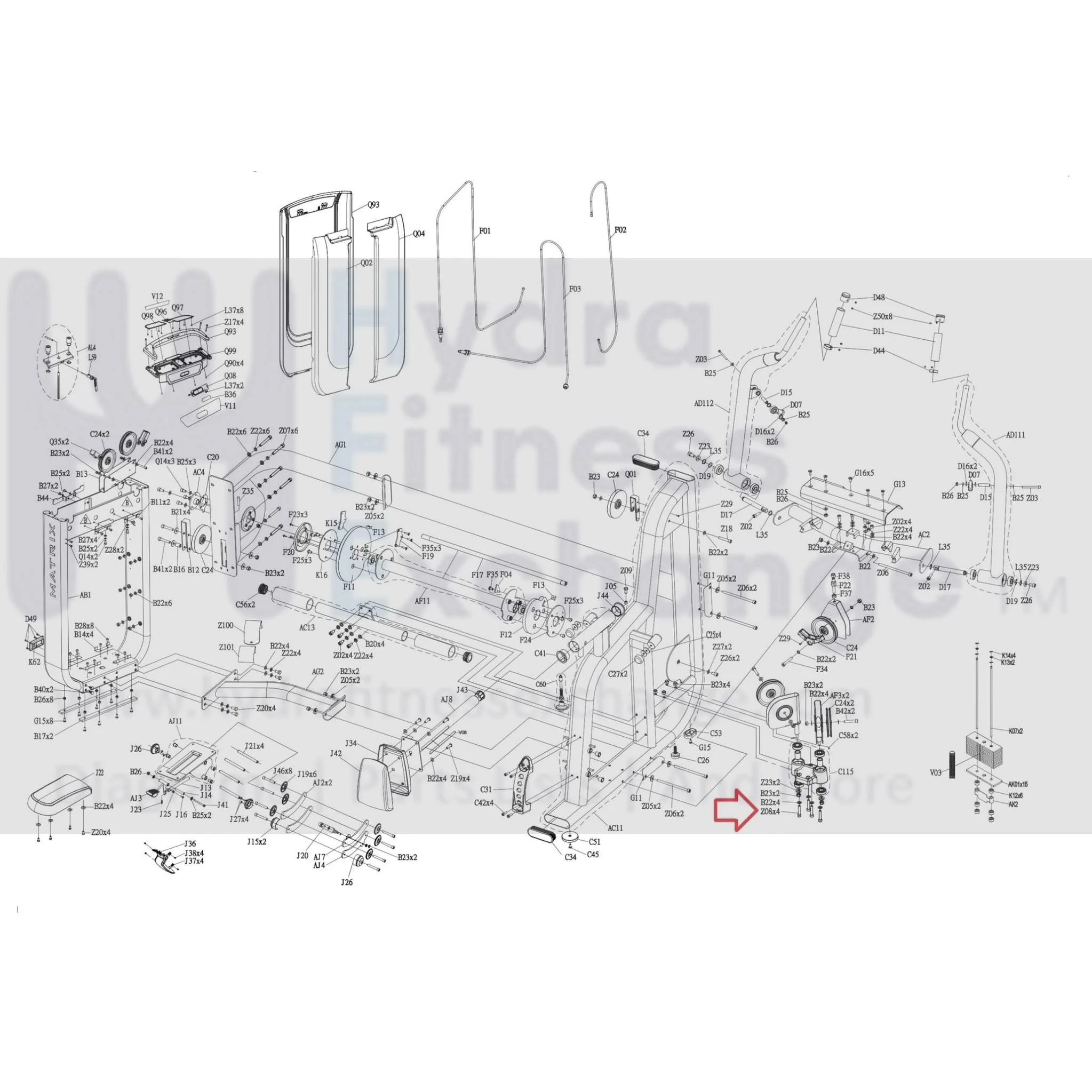 Matrix Fitness Strength System Round Head Hex Socket Screw M10 - 1.5P x 85L 1000104695 - Image 3