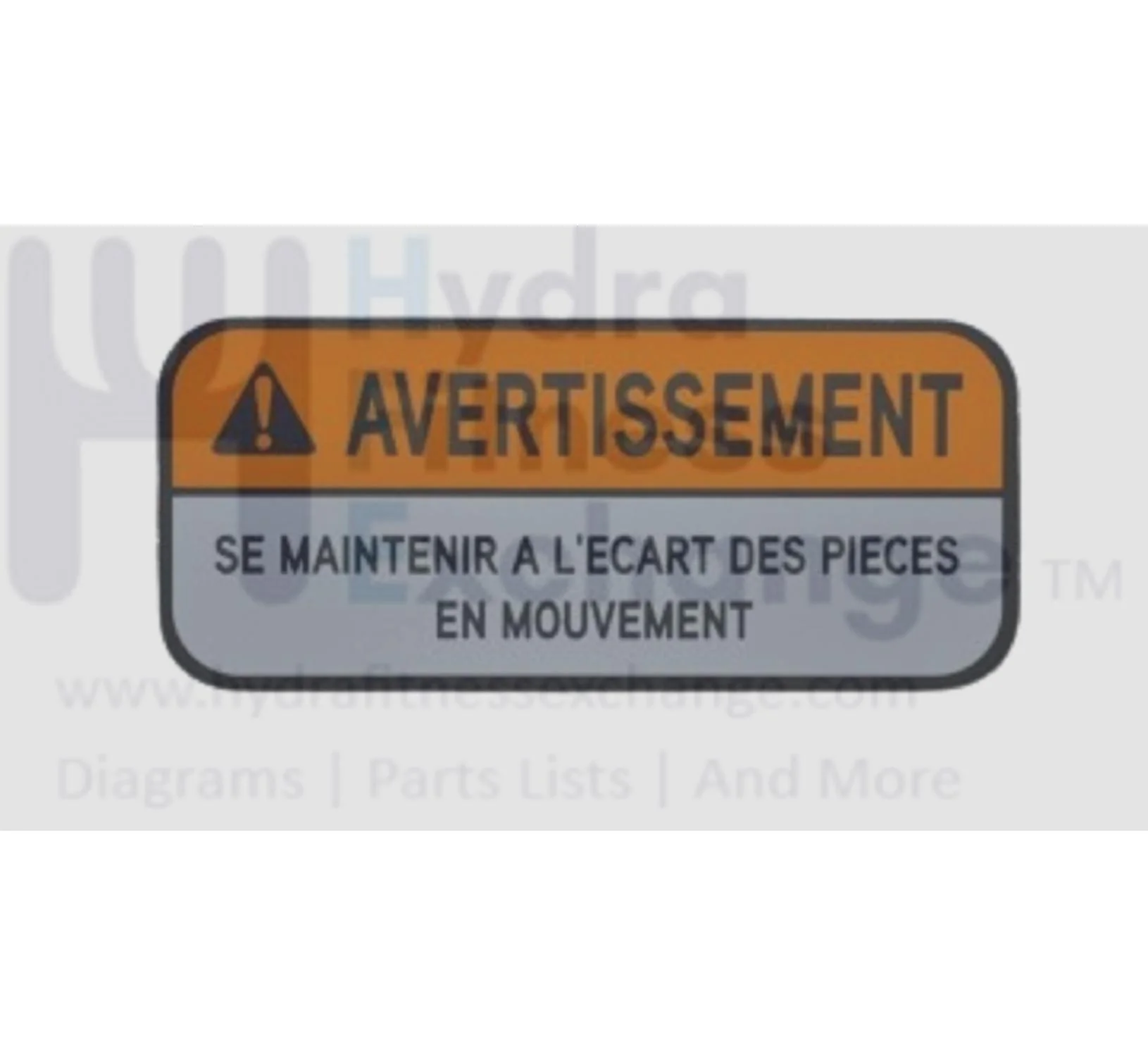 Matrix Fitness Strength System Small French Warning Label 1000224911